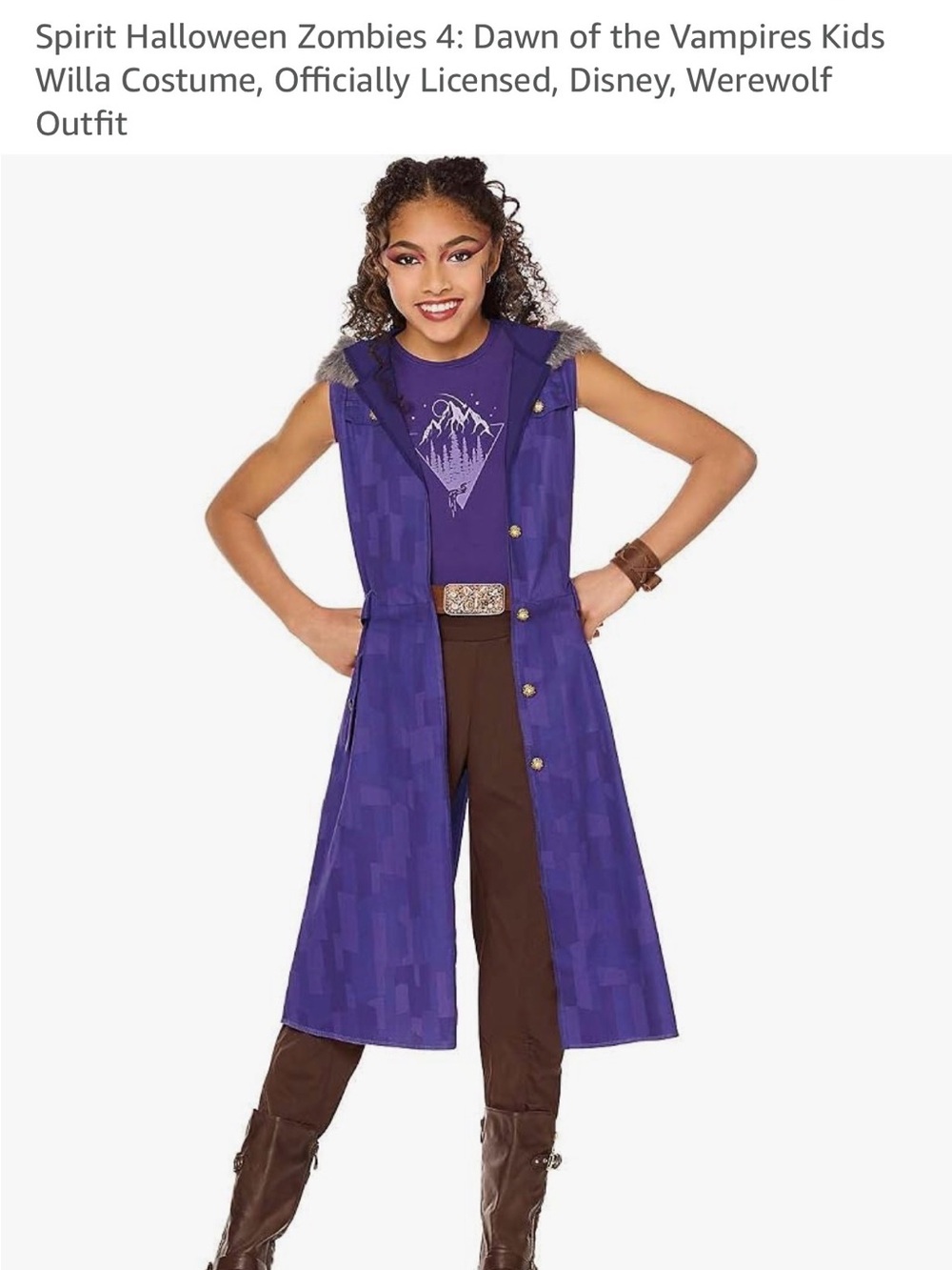 Spirit Purple and Brown Willa Zombies 4 Werewolf Costume